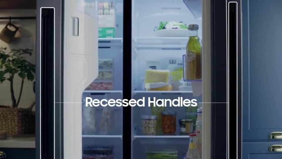 thumbnail video image 2 of Samsung RS27T5561SR 26.7 Cu. Ft. Stainless Side-by-Side Refrigerator with 21.5 inch Touch-Screen Family Hub, 2 of 7