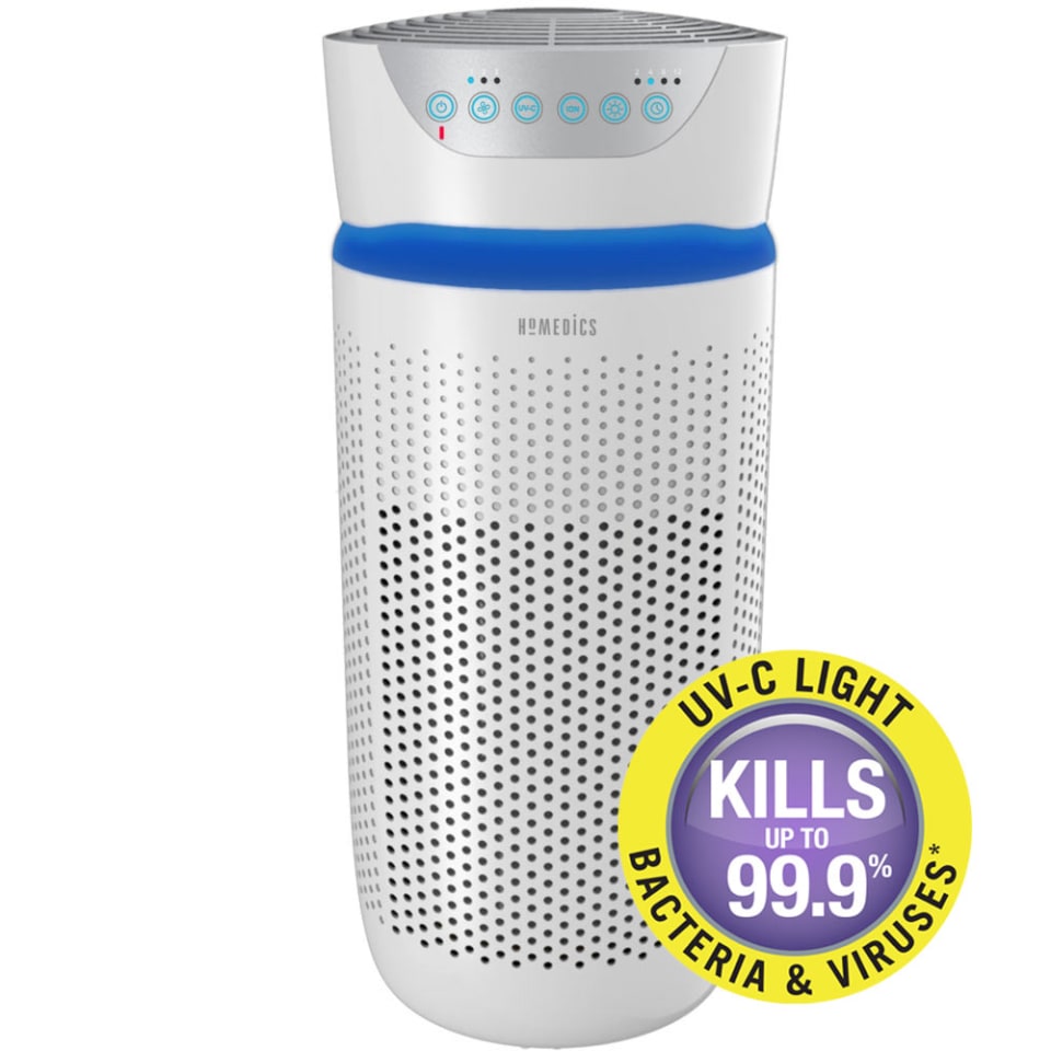 HoMedics TotalClean? 5 IN 1 Tower Air Purifier, UVC Light Kills up to
