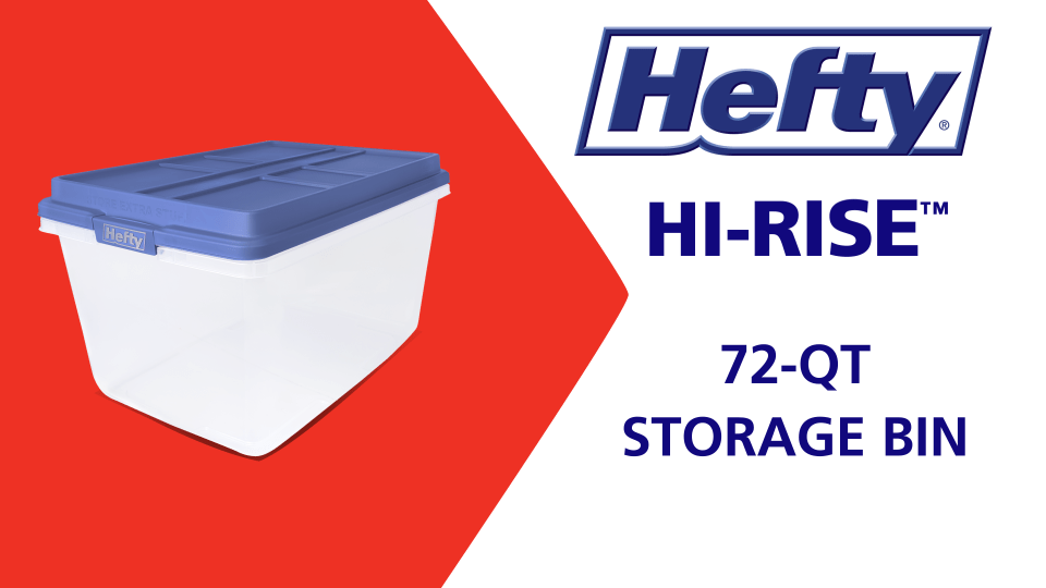 Hefty 40 qt. Clear Hi Rise Storage Bin - 6 Units