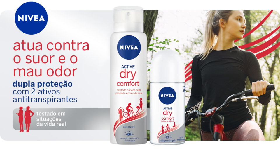 Desodorante Nivea Active Dry Comfort Roll On Feminino 50ml