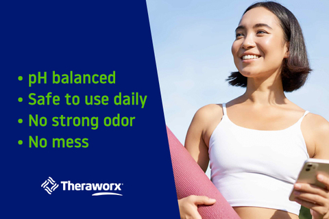 Theraworx benefits and image of young healthy woman