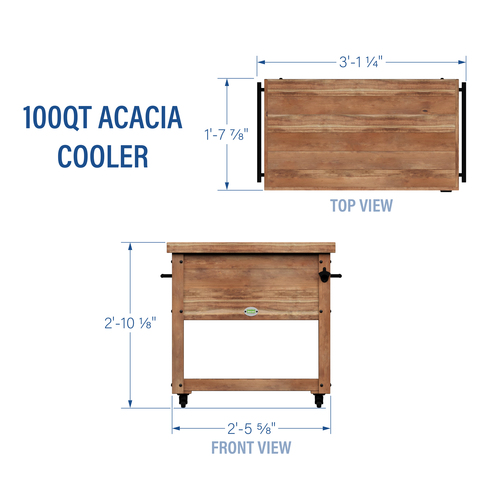 Backyard Discovery 100 Qt. Patio Cooler - Acacia 2204010COM - The