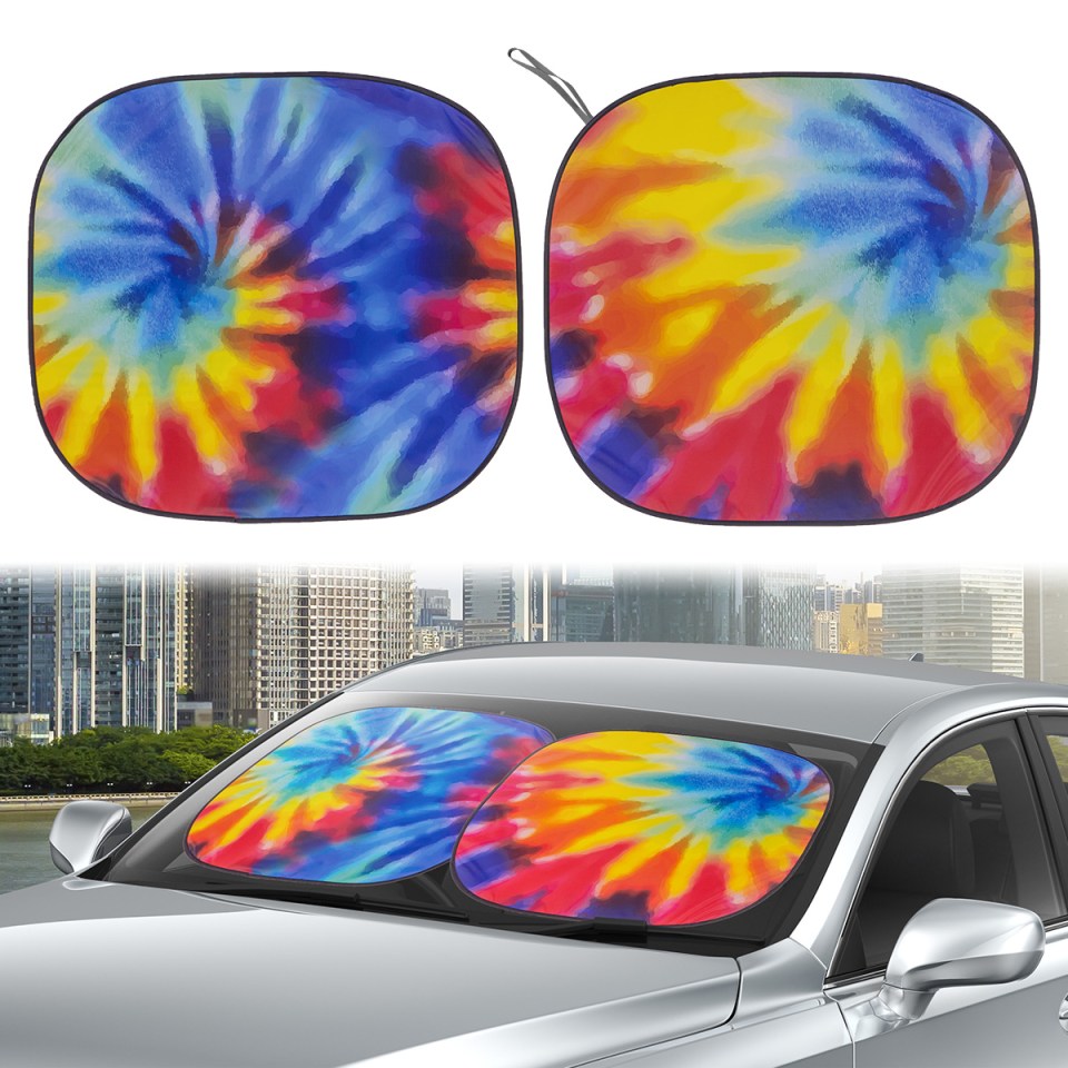 Auto Drive TieDyeing Twist Car Windshield Sun Shade, Product Size 28.5