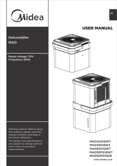 View Midea Cube Dehumidifier User Manual PDF