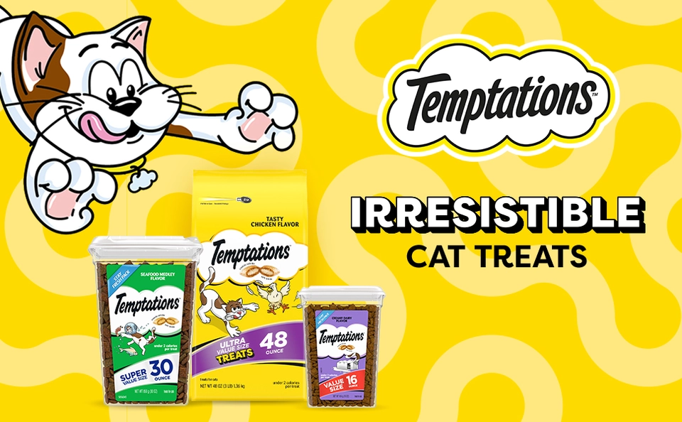 Temptations Seafood Medley Cat Treats – 48 Oz Pouch, Crunchy & Soft