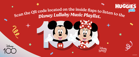 Scan the QR code located on the inside flaps to listen to the Disney Lullaby Music Playlist.