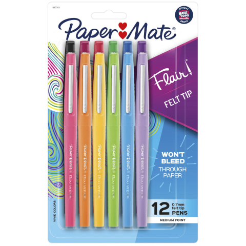Paper Mate Flair Felt Medium Point Pens - Black, 4 ct - Fred Meyer