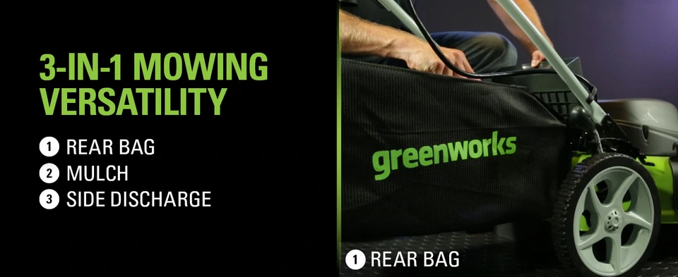 Greenworks 12 Amp Corded 20-Inch Lawn Mower 7 Cutting Positions