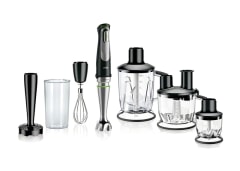 Braun MultiQuick MQ7077 4-in-1 Immersion Hand, Powerful 500W Stainless  Steel Stick Blender, Variable Speed + 6-Cup Food Processor, Whisk, Beaker