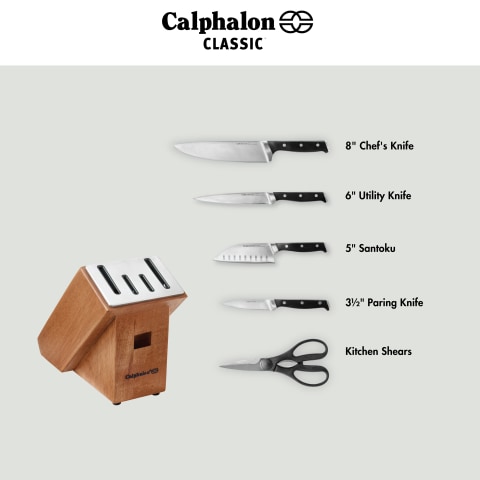 Calphalon Classic 6-pc. Knife Block Set, Color: Black - JCPenney