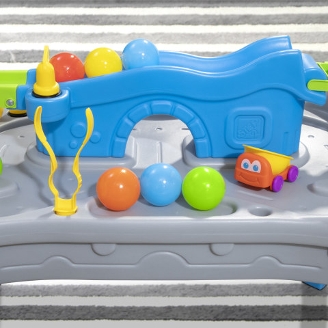 STEM /& Ball Toy for Toddlers Step2 Ball Buddies Truckin /& Rollin Play Table Kids Play Table with 12 Accessory Toys Included