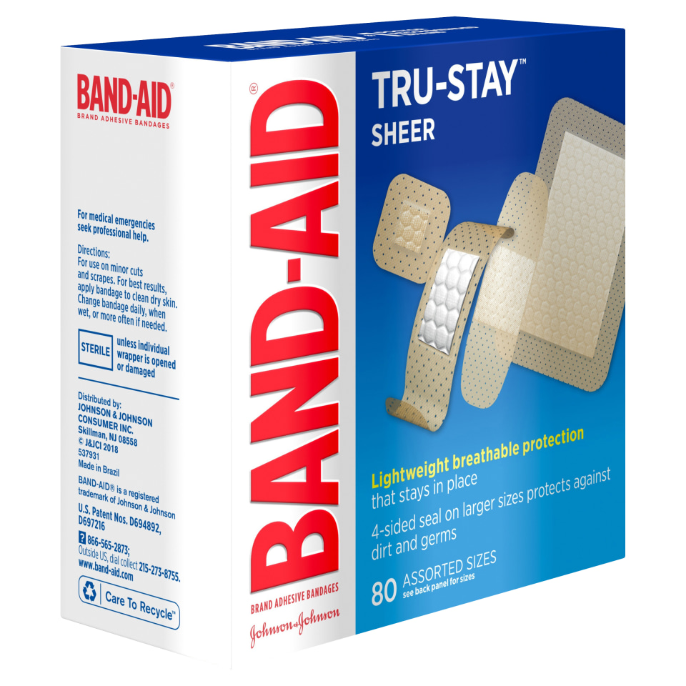 Band Aid Sheer Adhesive Bandages X Box Walmart Com