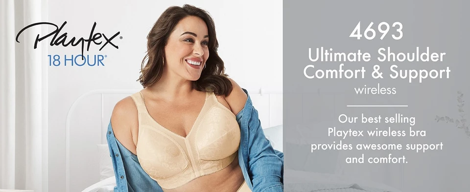 Playtex 18 Hour Ultimate Shoulder Comfort Wireless Full Coverage Bra 4693 JCPenney