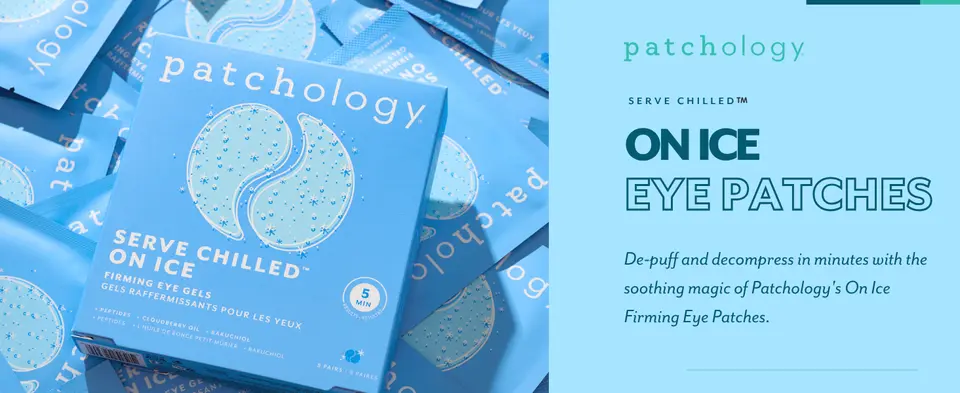 De-puff and decompress in minutes with the soothing magic of Patchology&#39;s On Ice Firming Eye Patches.