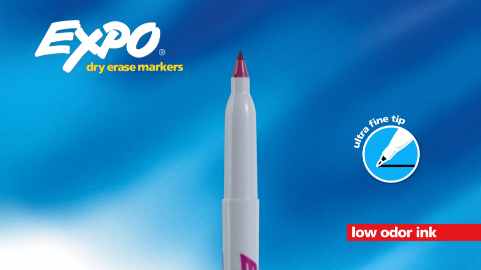 ExpoÂ® Low Odor Dry Erase Markers, Ultra Fine Tip, Black, 36 Count