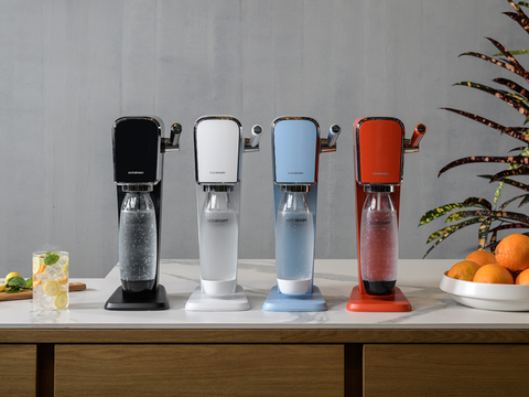  SodaStream Máquina de agua con gas Art (rojo mandarina) con  botella de CO2 y DWS