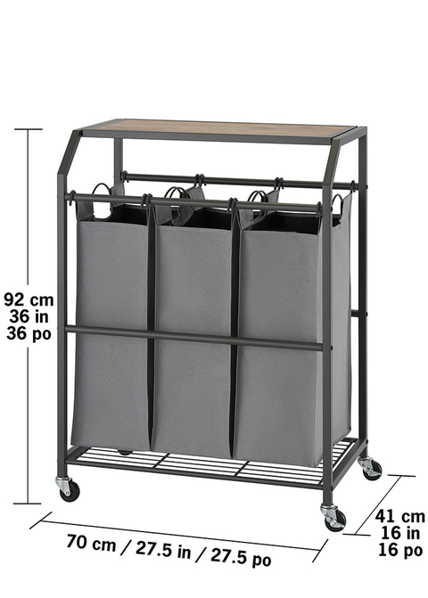 Dimensions of the Flip Top Laundry Cart