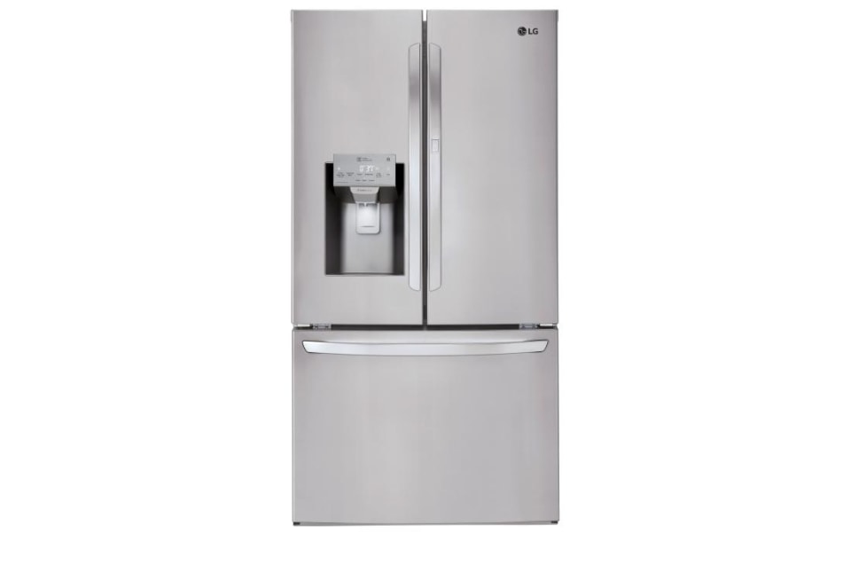 Lg Smart Wi Fi Enabled 27 7 Cu Ft French Door Refrigerator With Ice Maker And Door Within Door Fingerprint Resistant Stainless Steel Energy Star In The French Door Refrigerators Department At Lowes Com