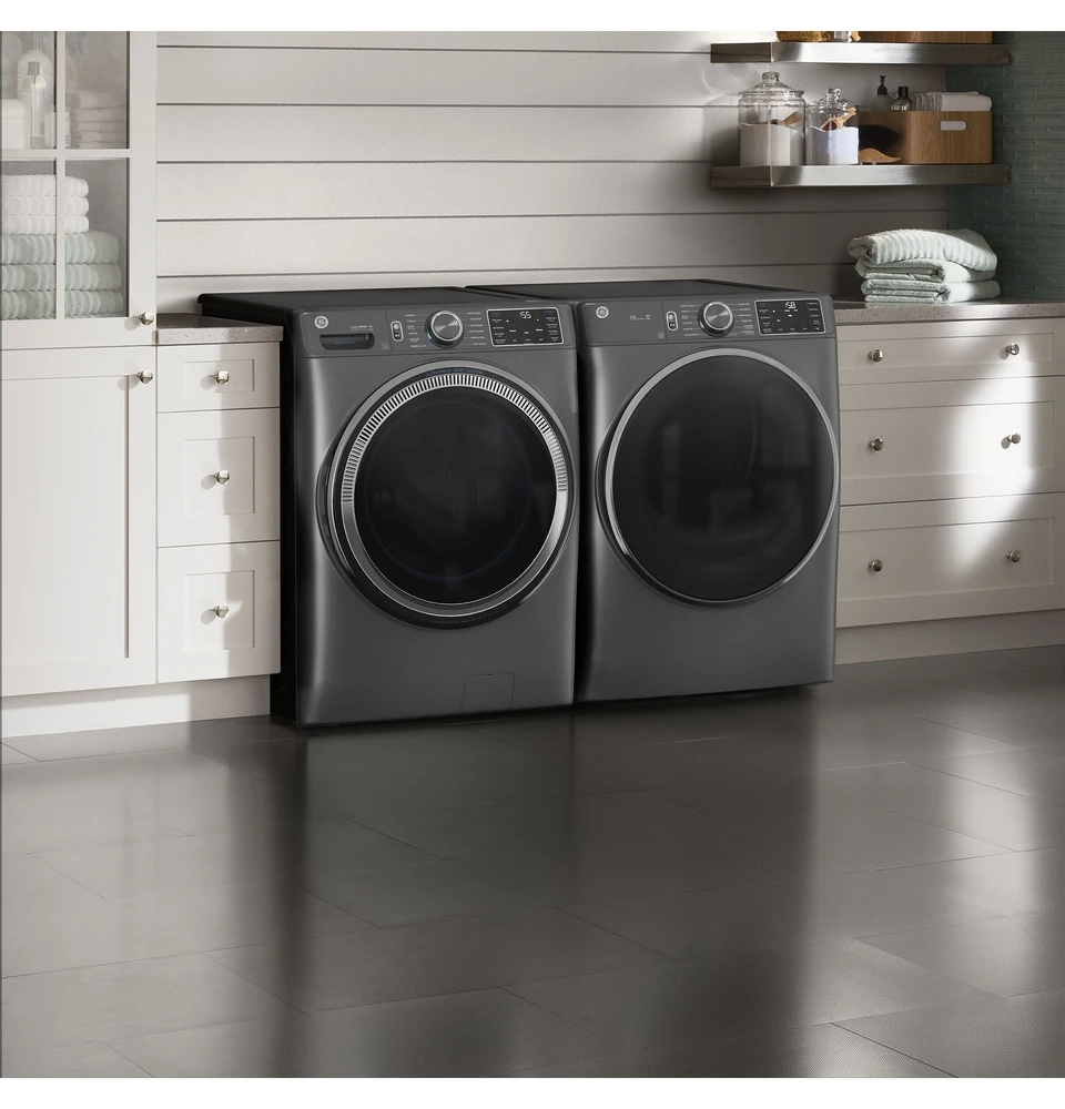 washin GE GFW655SSVWW 5.0 CuFt Smart Front Load White Electric