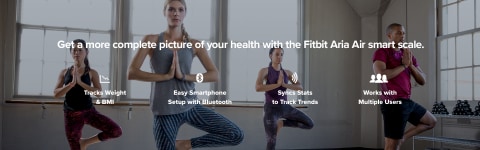Fitbit FB203BK Aria Air Smart Digital Scale - Black - Bluetooth Wireless -  811138038076