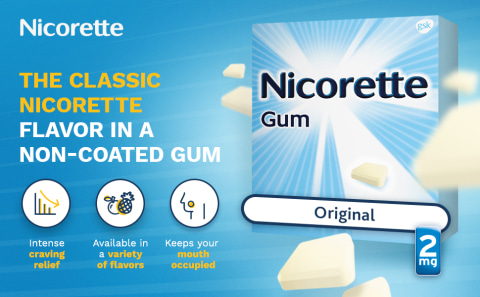 The classic Nicorette flavor in a non-coated gum