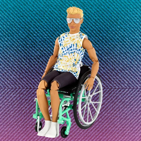 Barbie Ken Fashionistas Doll #167, Wheelchair & Ramp, Tie