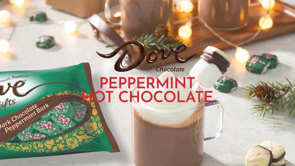 thumbnail video image 2 of Dove Promises Peppermint Bark Dark Chocolate Christmas Candy - 7.94 Oz, 2 of 6