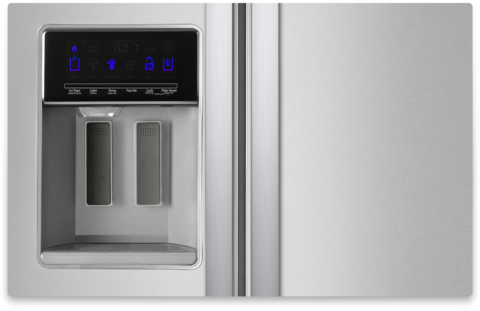 Réfrigérateur juxtaposé Whirlpool avec distributeur d'eau/de glaçons, 36 po,  28 pi³, blanc WRS588FIHW