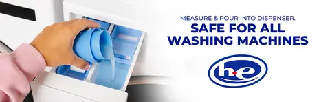 MEASURE & POUR INTO DISPENSER. SAFE FOR ALL WASHING MACHINES