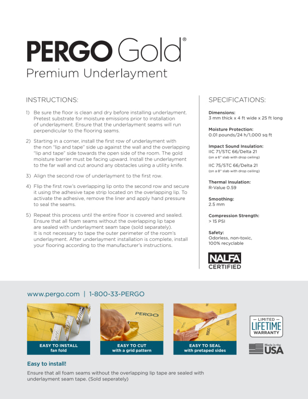 Pergo Gold 100 Sq Ft Premium 3 Mm Flooring Underlayment Fan Fold In The Department At Lowes Pergo Gold 100 Sq Ft Premium 3 Mm