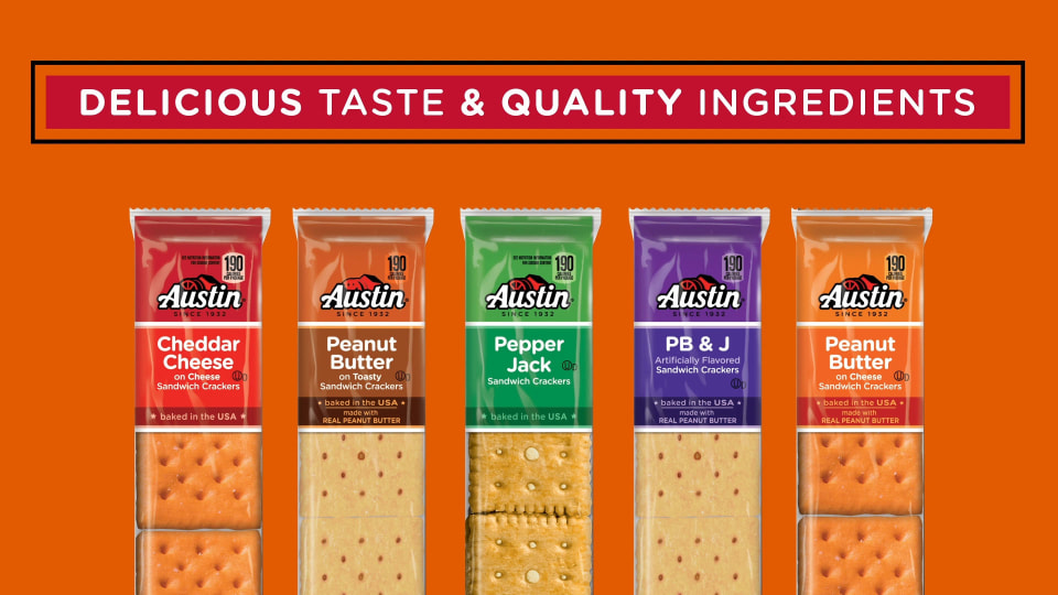 Austin Pepper Jack Sandwich Crackers, 11 oz, 8 Count