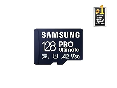 Samsung 128GB Pro Ultimate MicroSD Memory Card in Blue