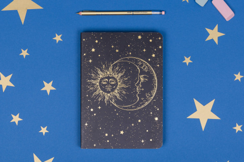 Sun and Moon: Celestial Journal, Blank Lined Journal Diary Notebook, 6 x  9