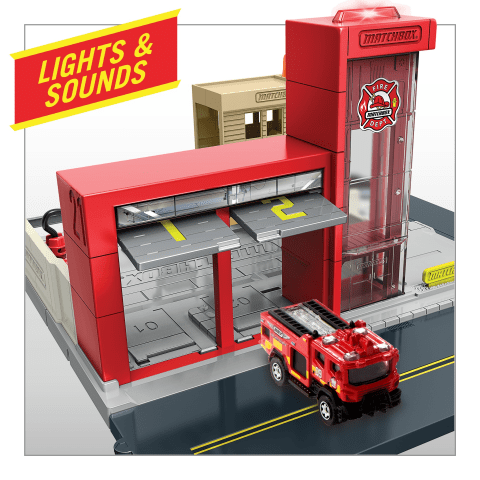 Matchbox Action Drivers Fire Station Rescue Play Set Graveyard
