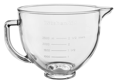 5 Quart Tilt-Head Glass Bowl with Measurement Markings