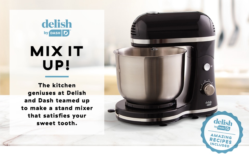 DASH Delish by DASH Compact Stand Mixer, 3.5 Quart with Beaters & Dough  Hooks Included - Blue