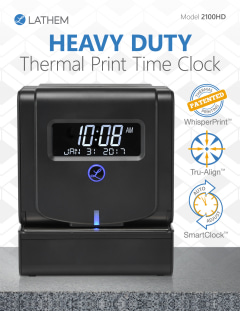 M‼️ Lathem Heavy Duty Maintenance-Free Thermal Print Time Clock