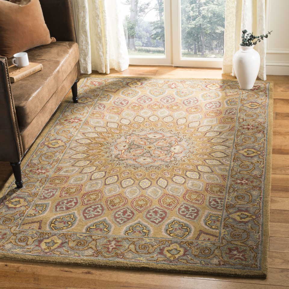 Safavieh Heritage Bellary 4 x 6 Gray/Charcoal Indoor Floral/Botanical Oriental Handcrafted Area Rug