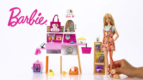 BONECA BARBIE COM CENARIO E ANIMAL PET SHOP GRG90 - MATTEL - Star