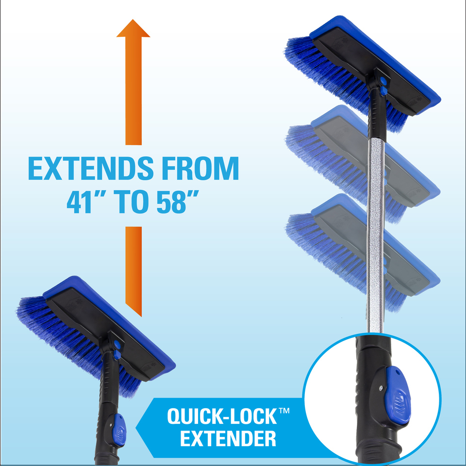Snow Brush Extends from 41 Inches to 58 Inches with a Single Click