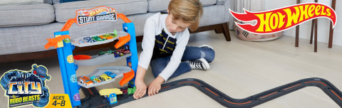 mattel hot wheels stunt garage play set