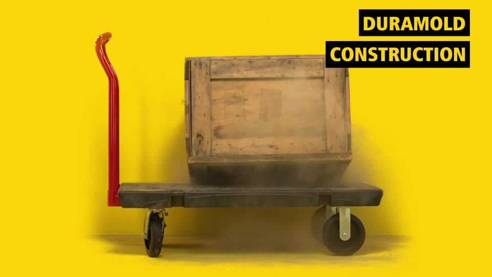 thumbnail video image 2 of Rubbermaid Commercial Platform Truck 1000-lb Cap 24w x 36d x 7h Black 4406BLA, 2 of 4