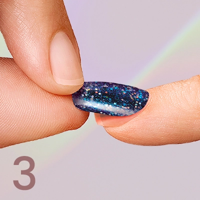 3. Align nail with cuticle, gently press on &amp; hold for 5 seconds.