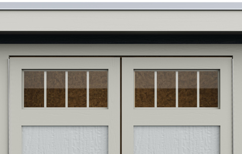 Transom windows are integrated into the doors to conserve wall space for storing your belongings.