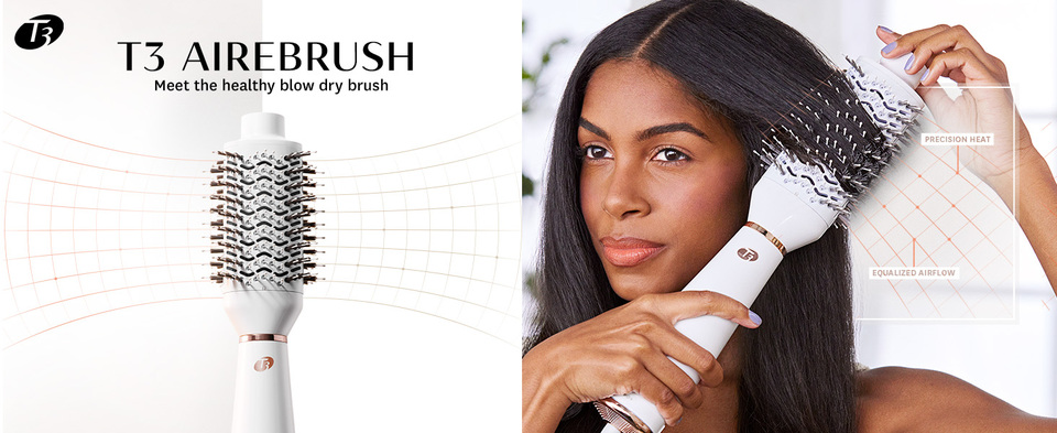 thumbnail video image 2 of T3 AireBrush One-Step Smoothing and Volumizing Hair Dryer Brush, 2 of 12