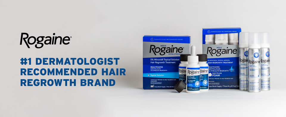 Men's Rogaine Extra Strength 5% Minoxidil Solution, 1-month Supply, Hair  Treatments, Beauty & Health