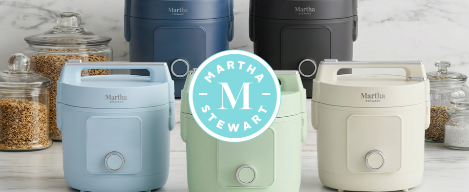 thumbnail video image 2 of Martha Stewart 4 Cup (Uncooked) / 8 Cup (Cooked) Rice Cooker, Ceramic Non-Stick Removable Pot, Honeydew Green, 2 of 14