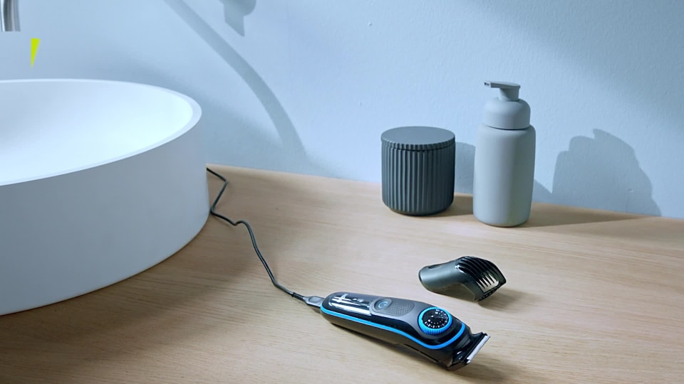 thumbnail video image 2 of Braun BT3221 Men's Beard Trimmer and Hair Clipper, Volt Green, 2 of 10