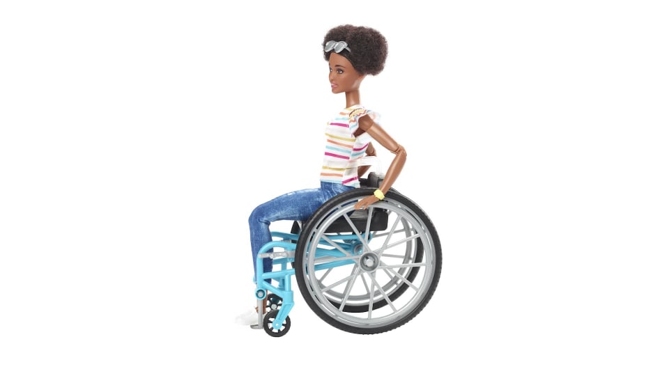 thumbnail video image 2 of Barbie Fashionistas Doll, Brunette Hair with Wheelchair & Ramp, 2 of 10