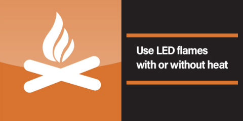 Icon showing flame control features